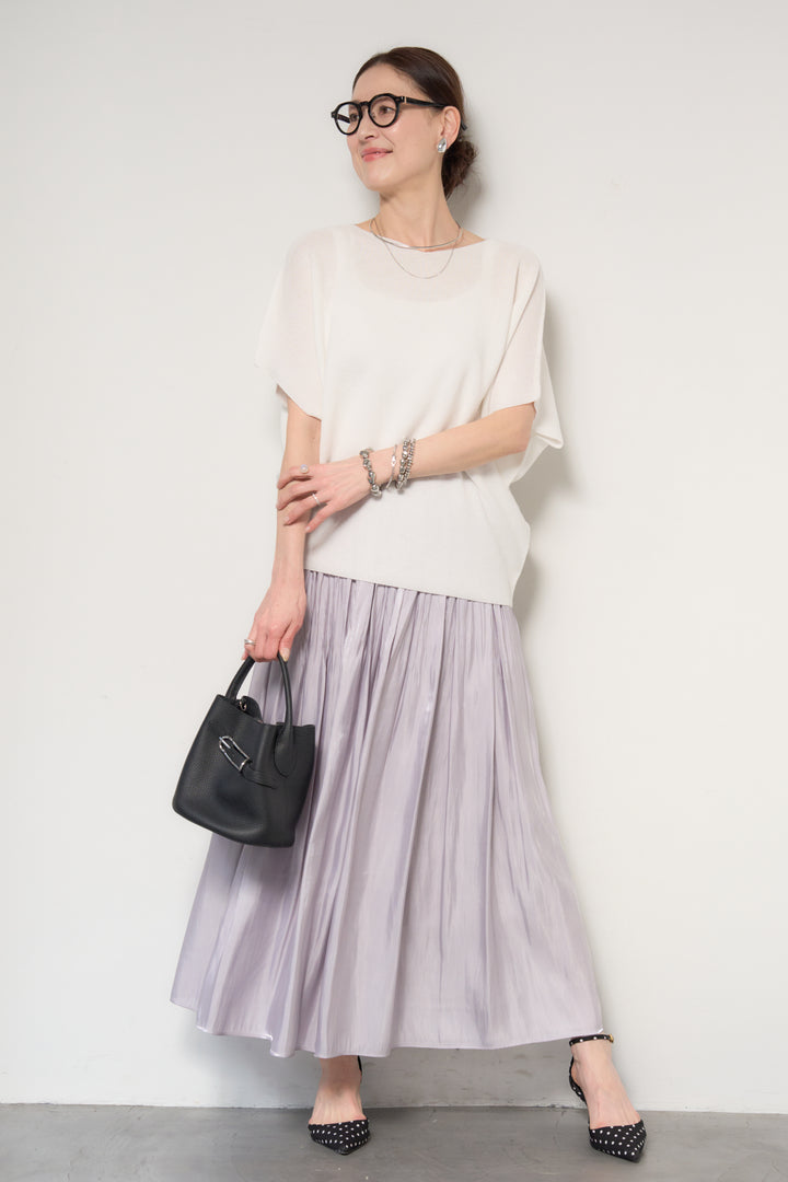 ホールガーメントフレンチスリーブニット