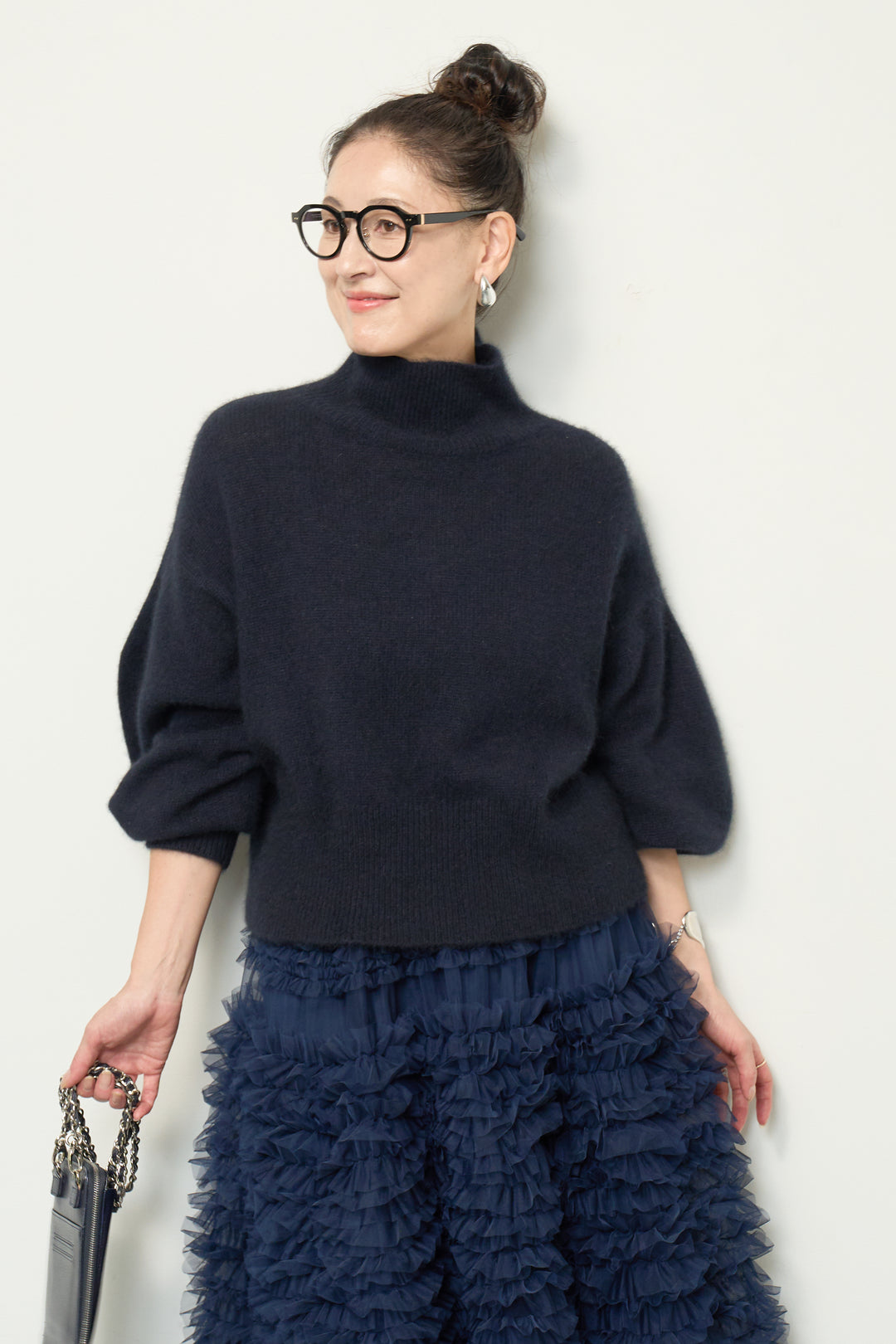 FOX混ボリュームスリーブニット