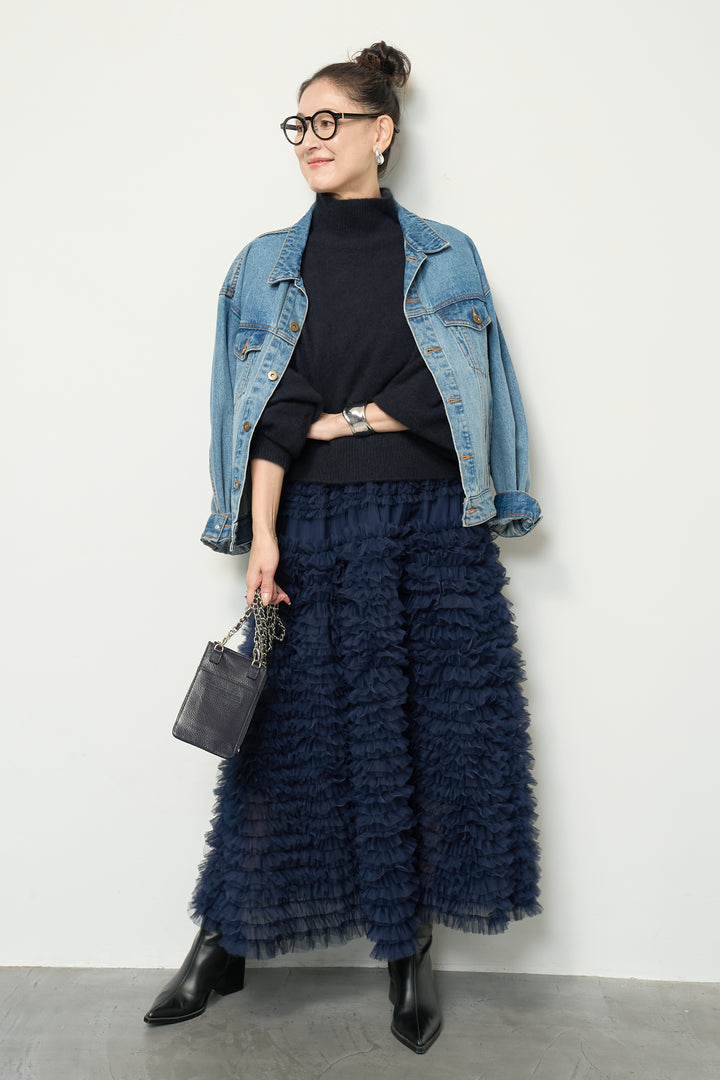 FOX混ボリュームスリーブニット