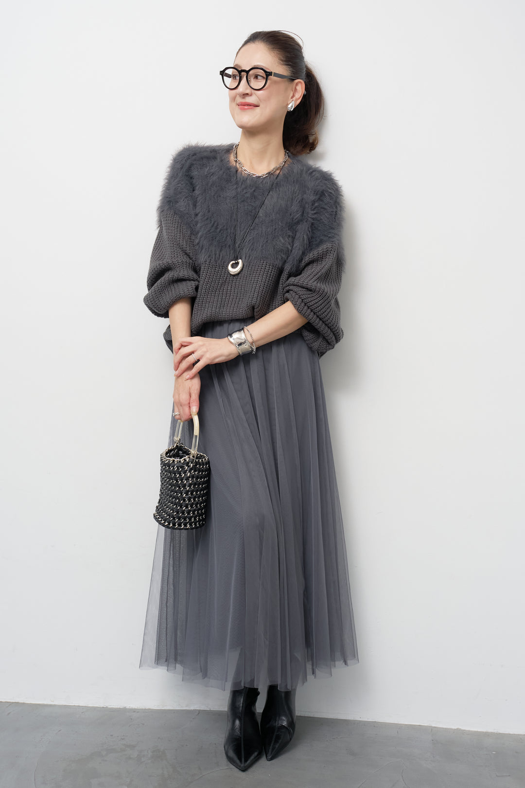 チュールギャザースカート