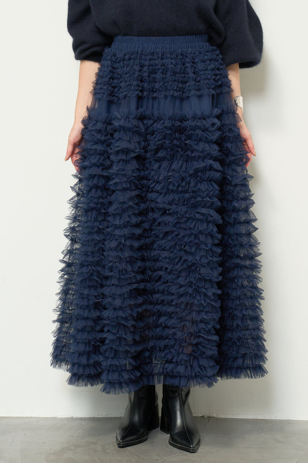 チュールティアードスカート