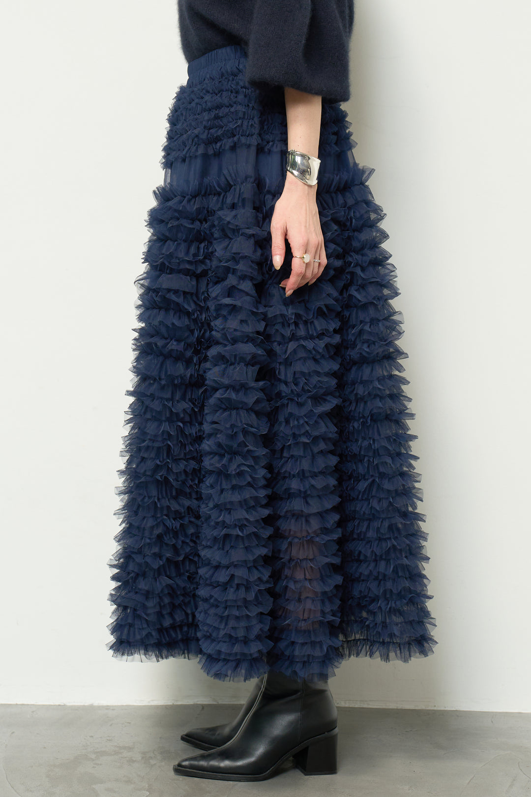 チュールティアードスカート