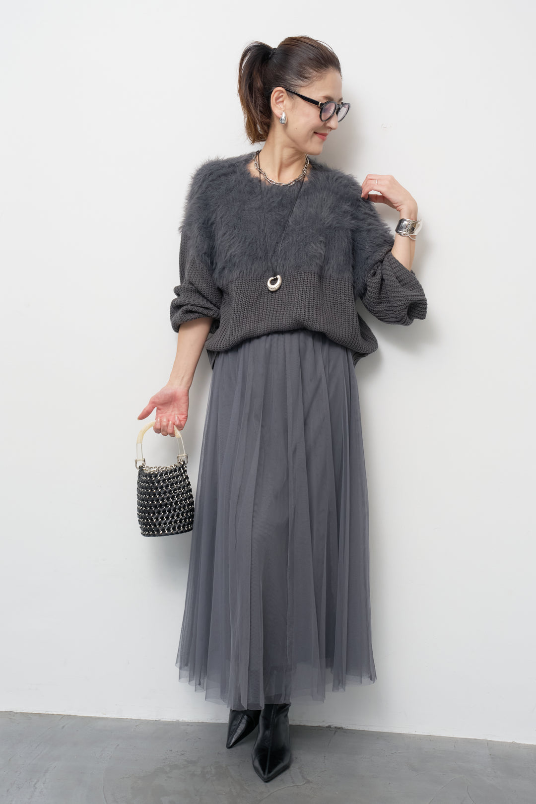 チュールギャザースカート