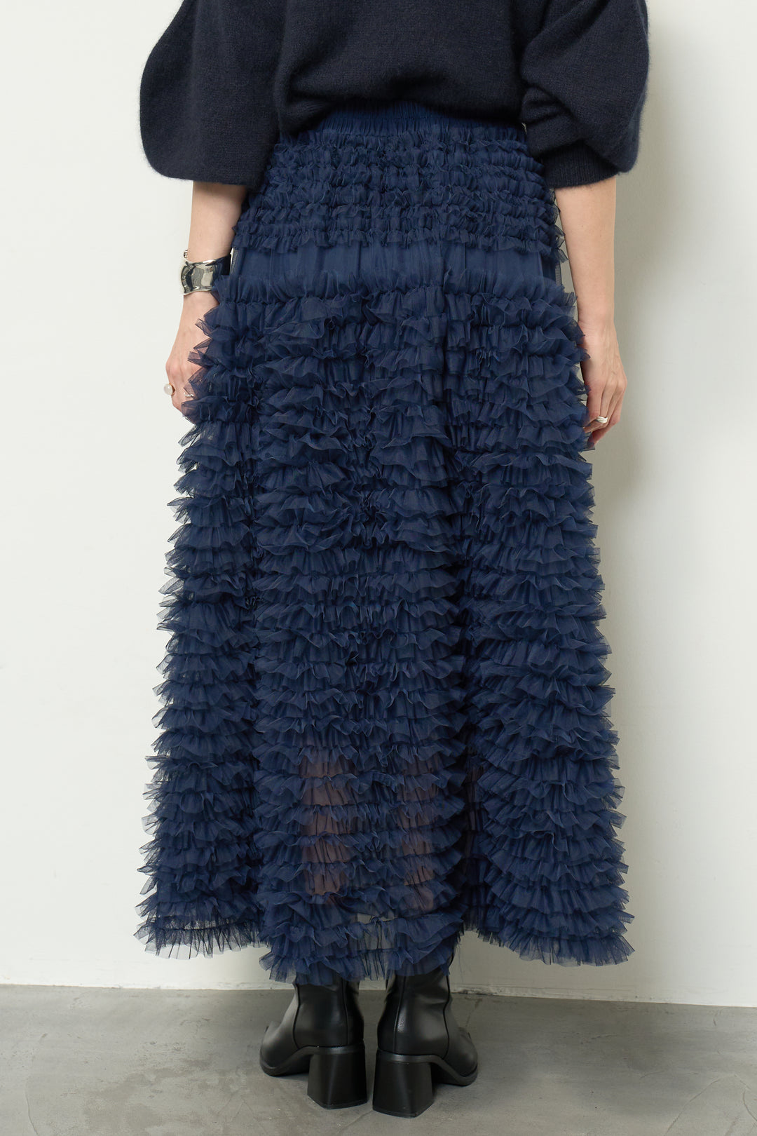 チュールティアードスカート