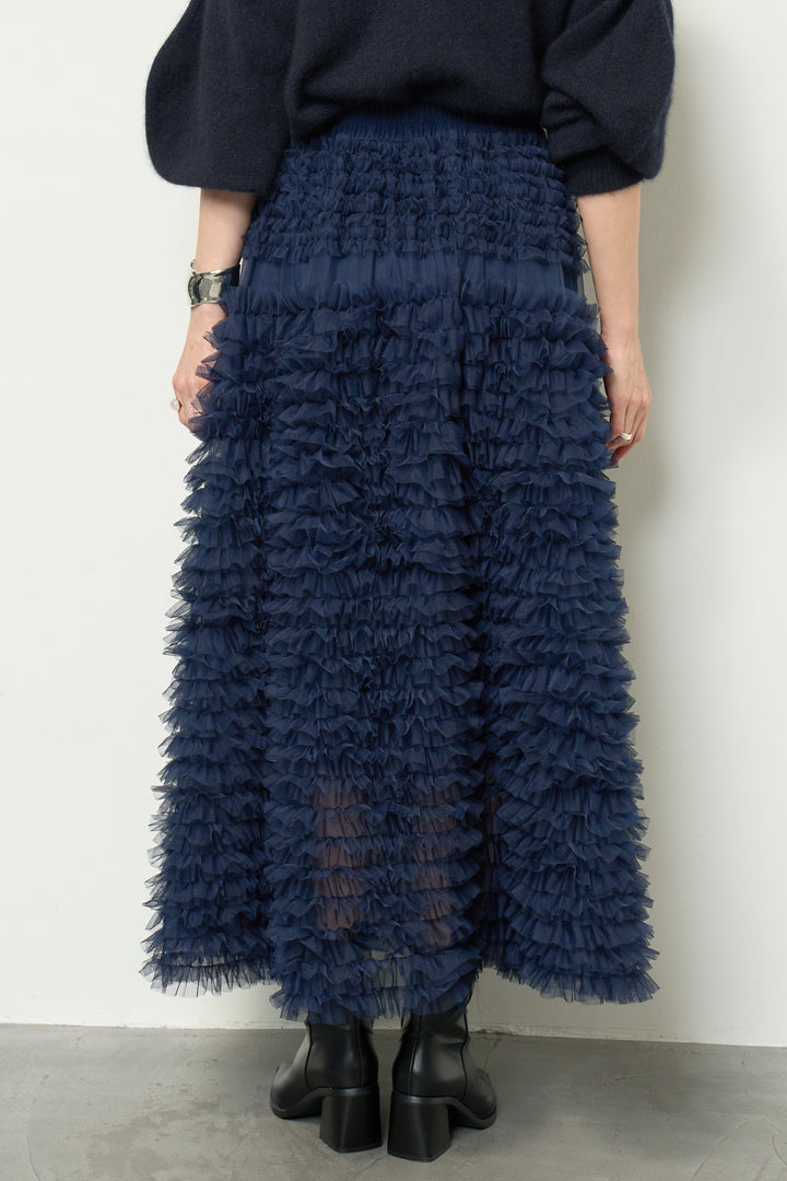 チュールティアードスカート