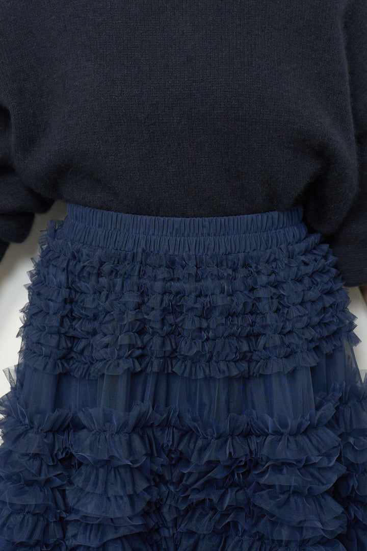 チュールティアードスカート