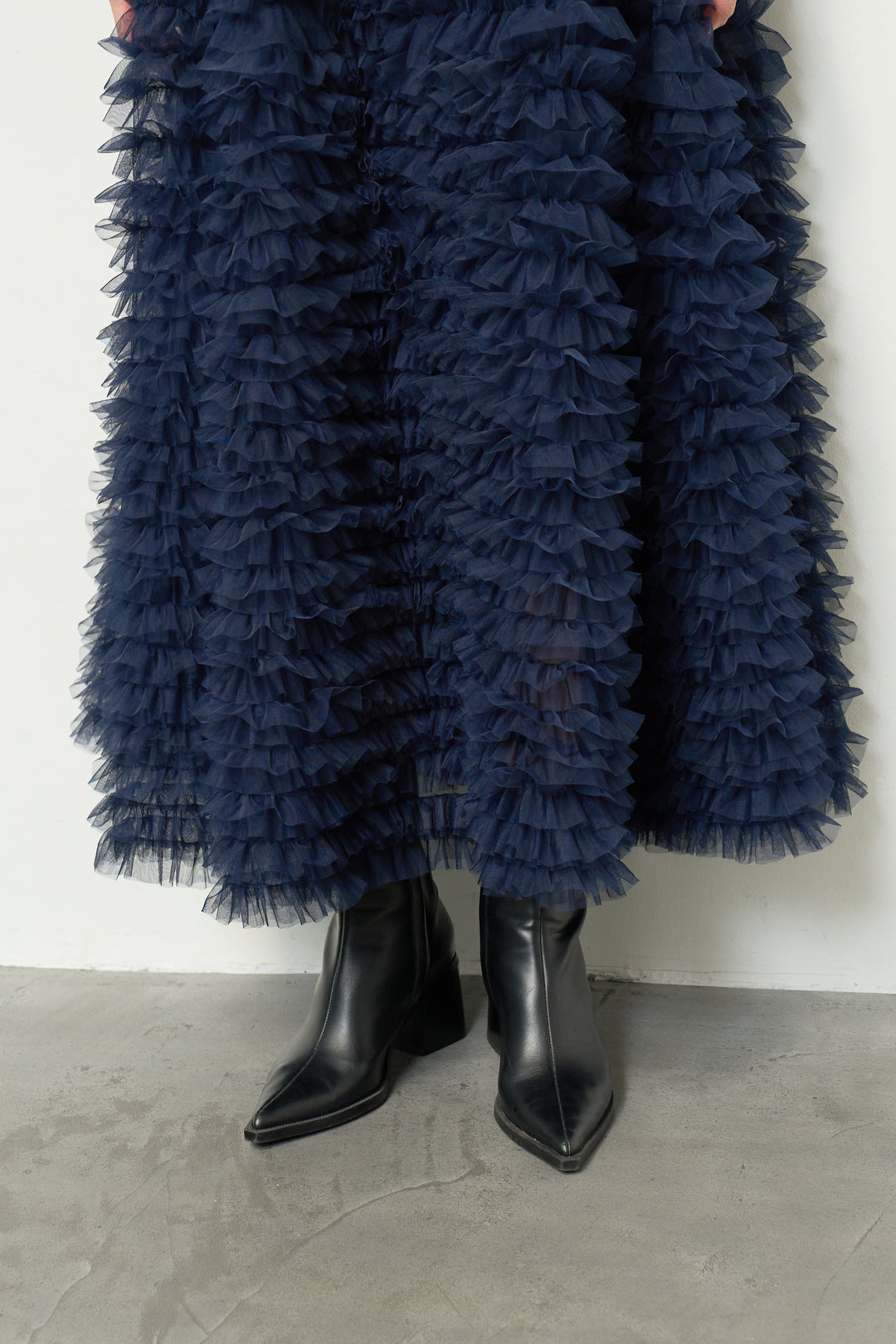 チュールティアードスカート