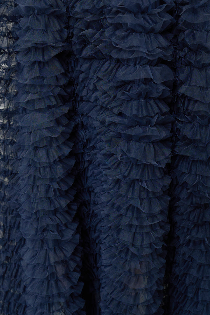 チュールティアードスカート