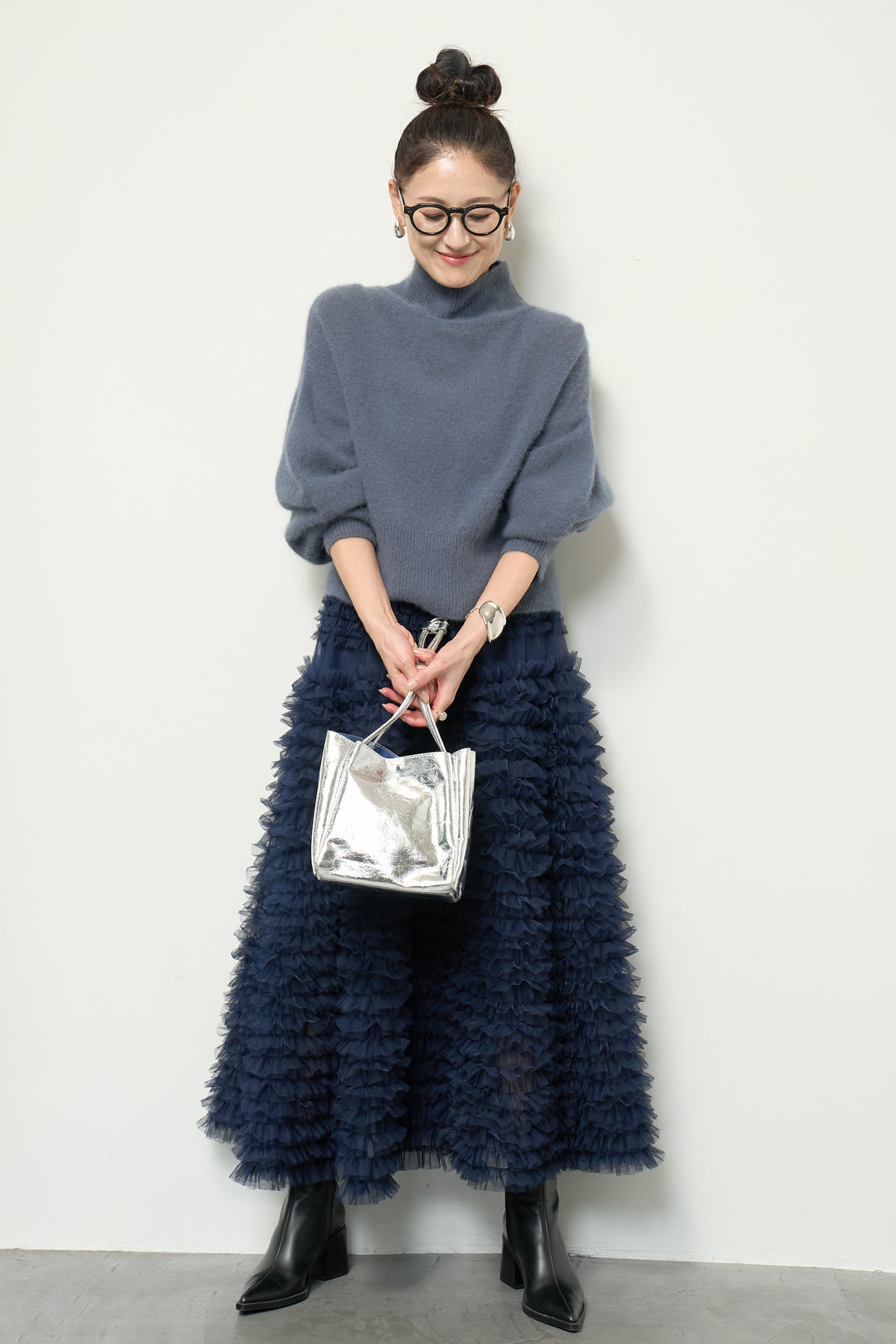 チュールティアードスカート