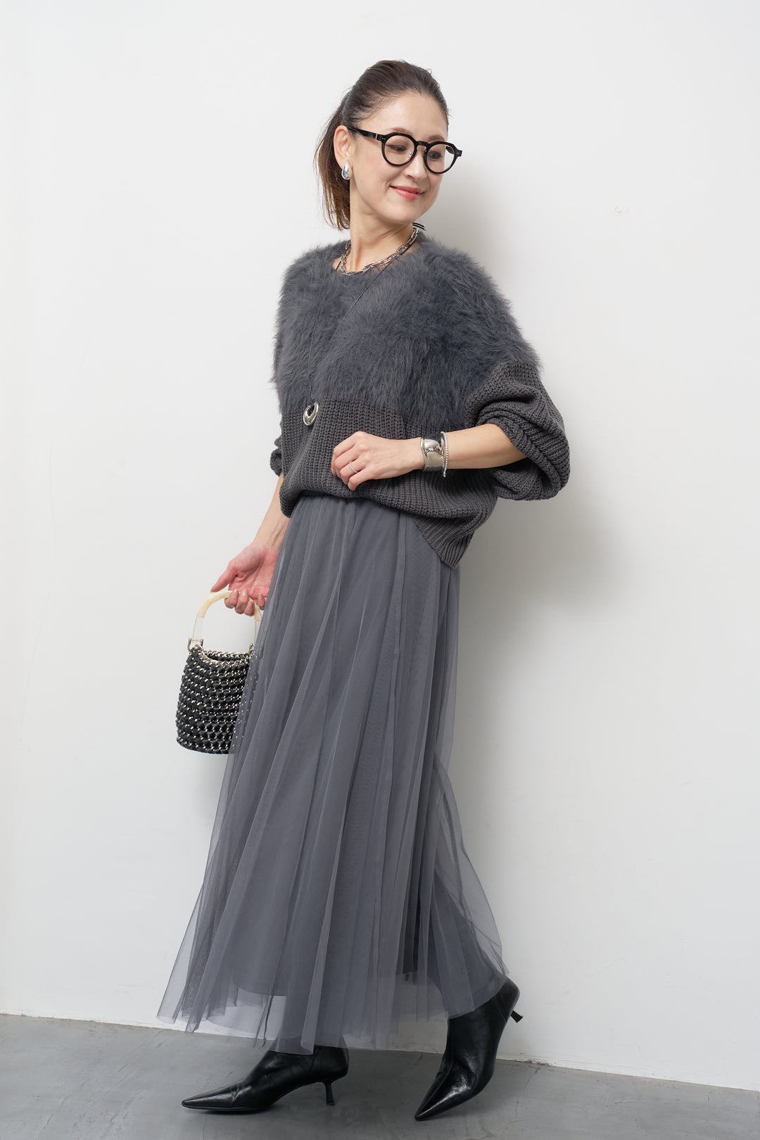 チュールギャザースカート