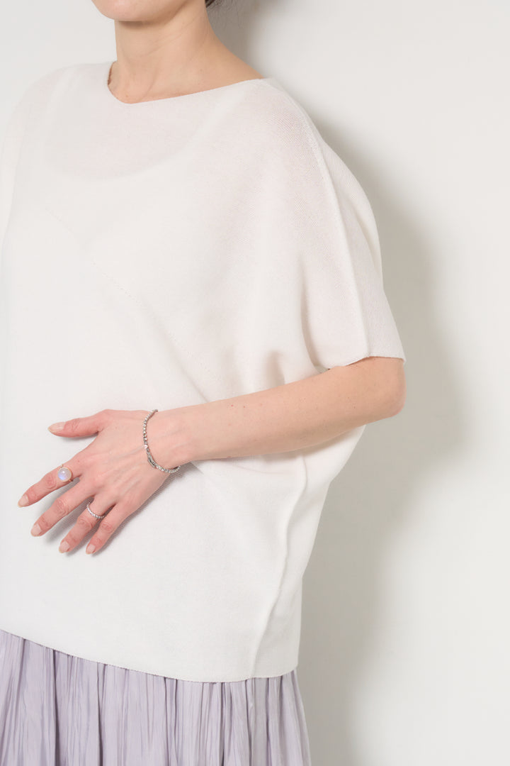 [SET]ホールガーメントフレンチスリーブニット+シャイニーギャザースカート(2set)