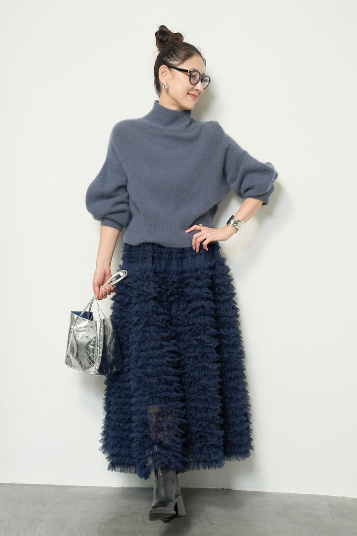 FOX混ボリュームスリーブニット