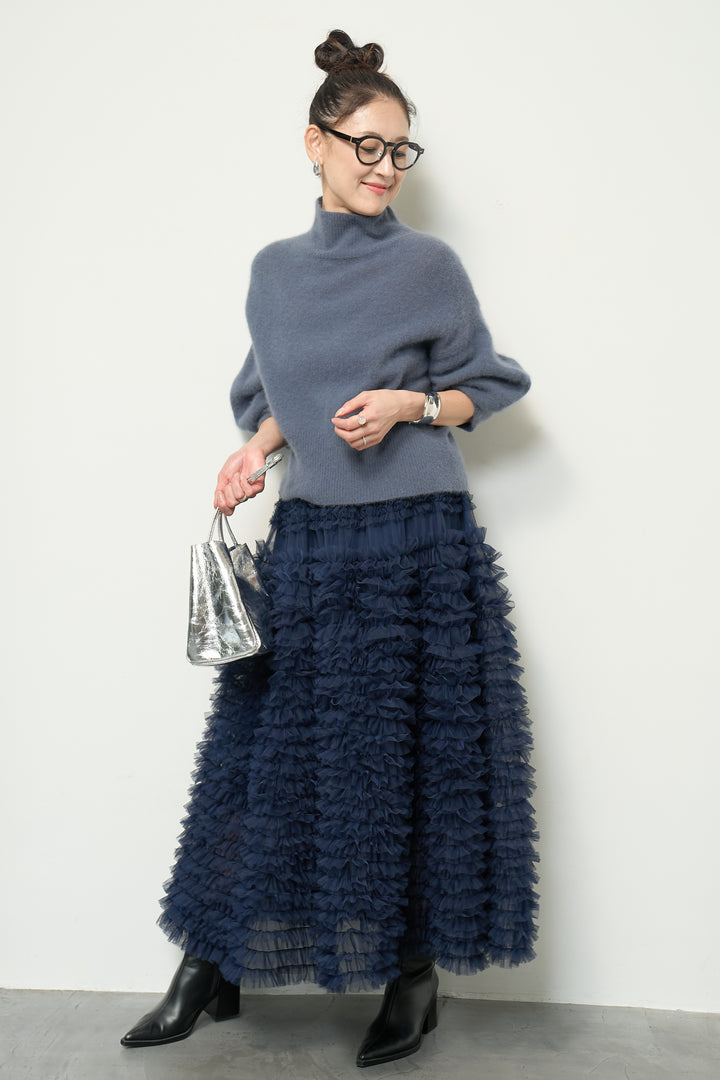 チュールティアードスカート