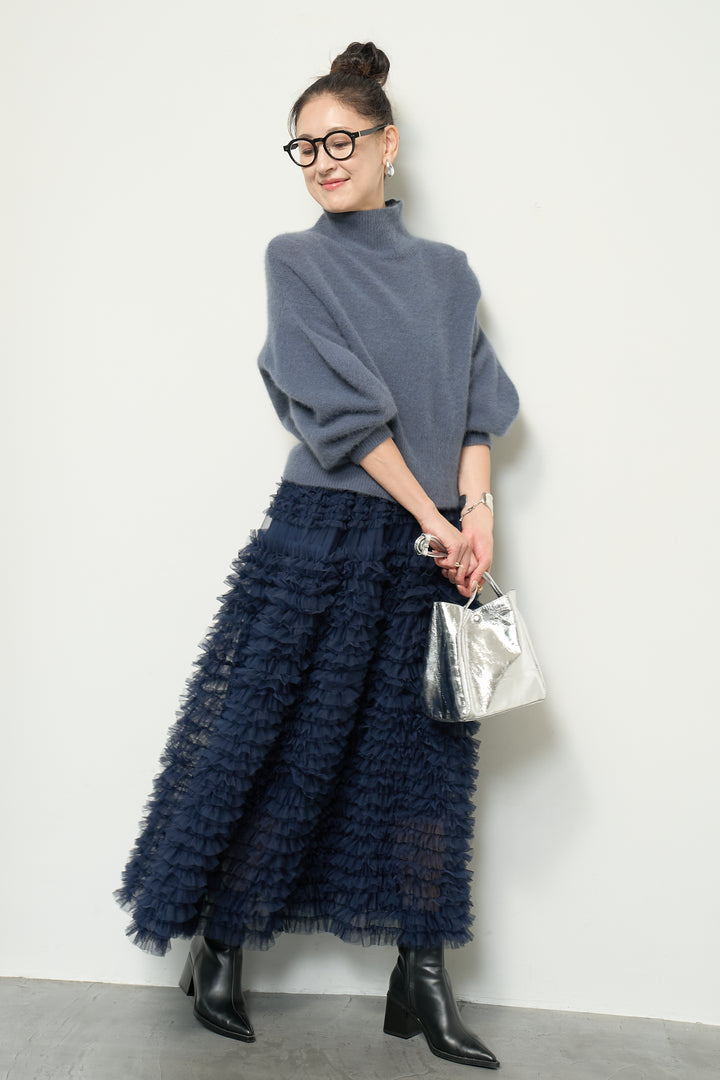 チュールティアードスカート