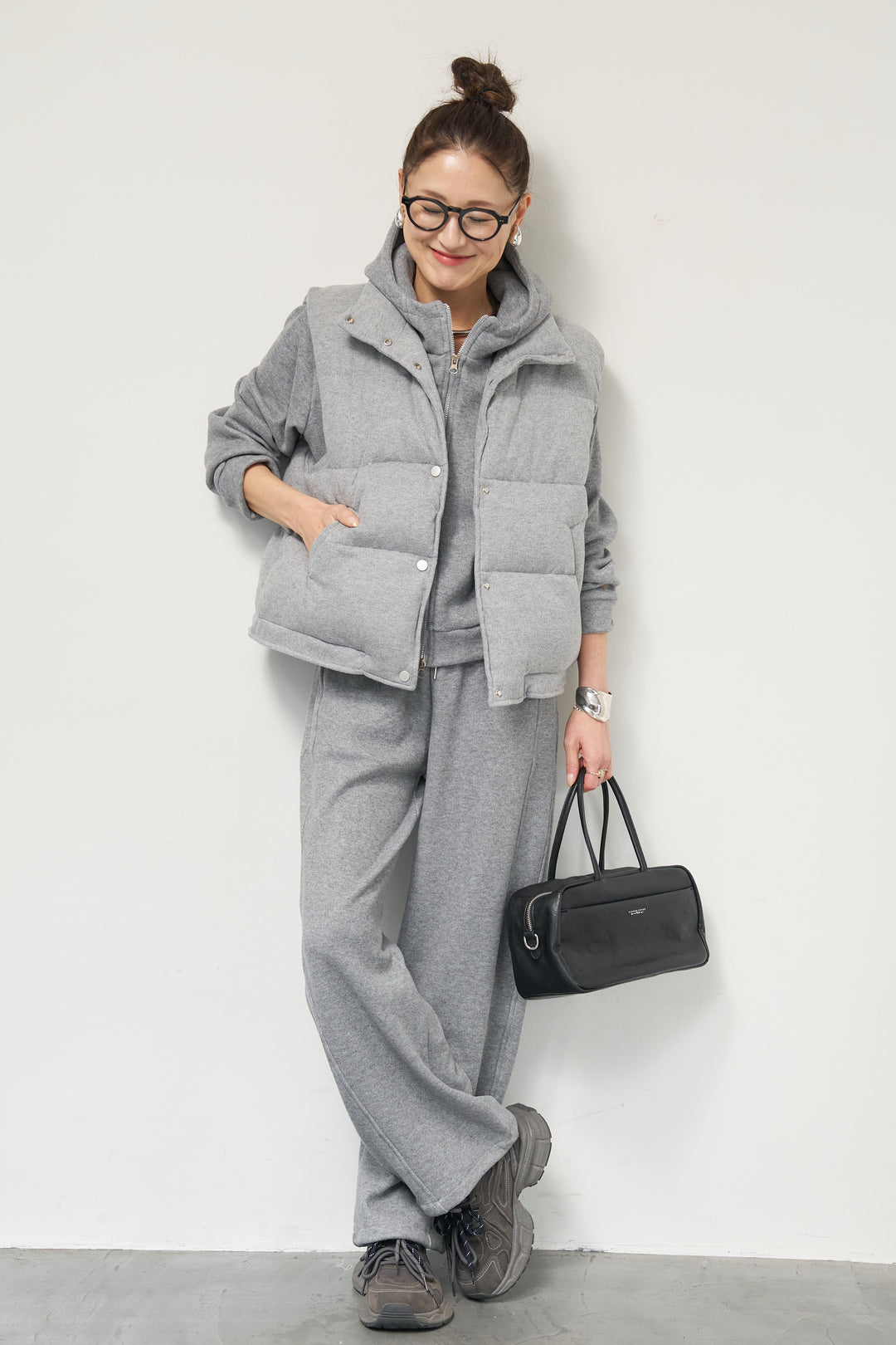 【3点セット】中綿ベスト＋スウェットセットアップ