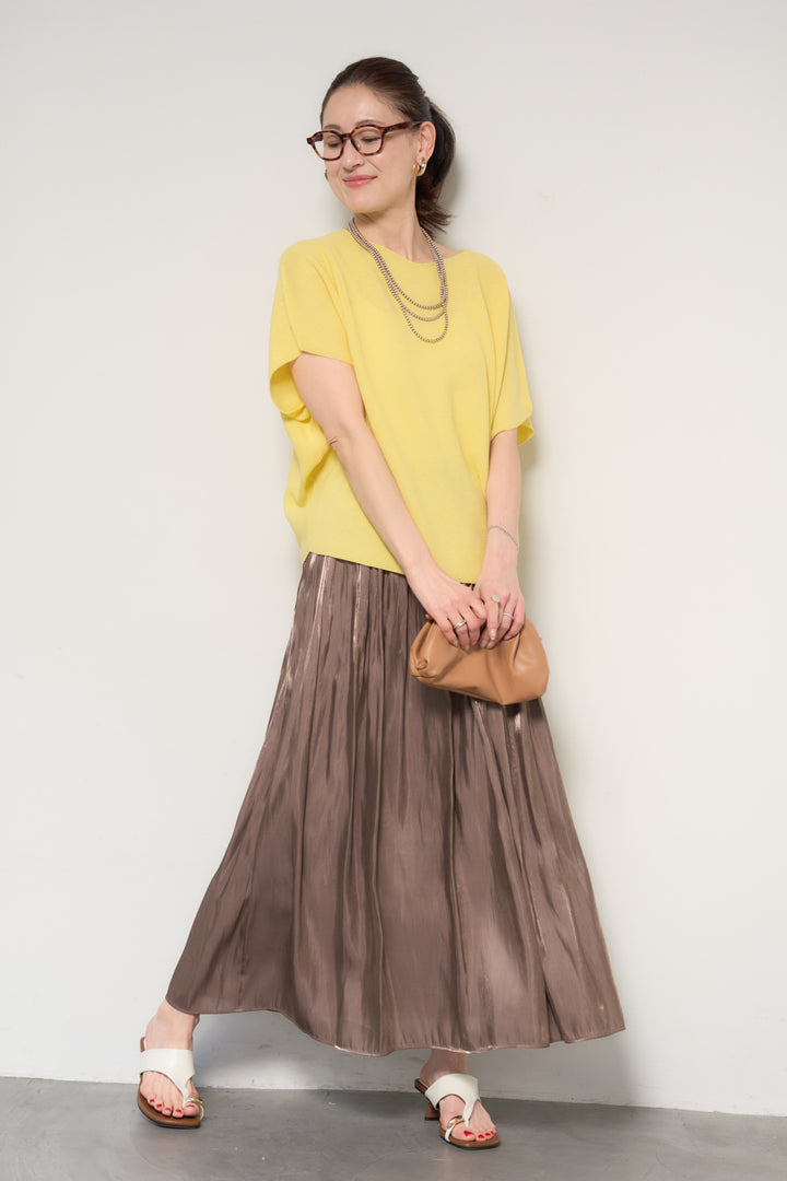 ホールガーメントフレンチスリーブニット