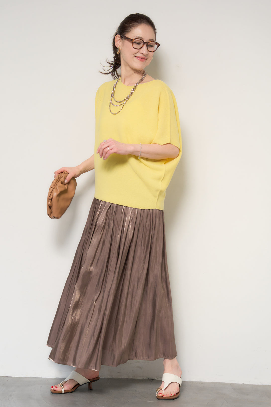 ホールガーメントフレンチスリーブニット