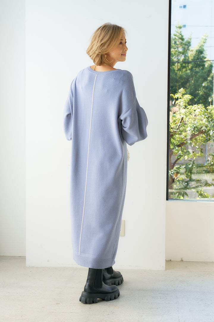 [Anti-static] 2-way back line soft knit dress 