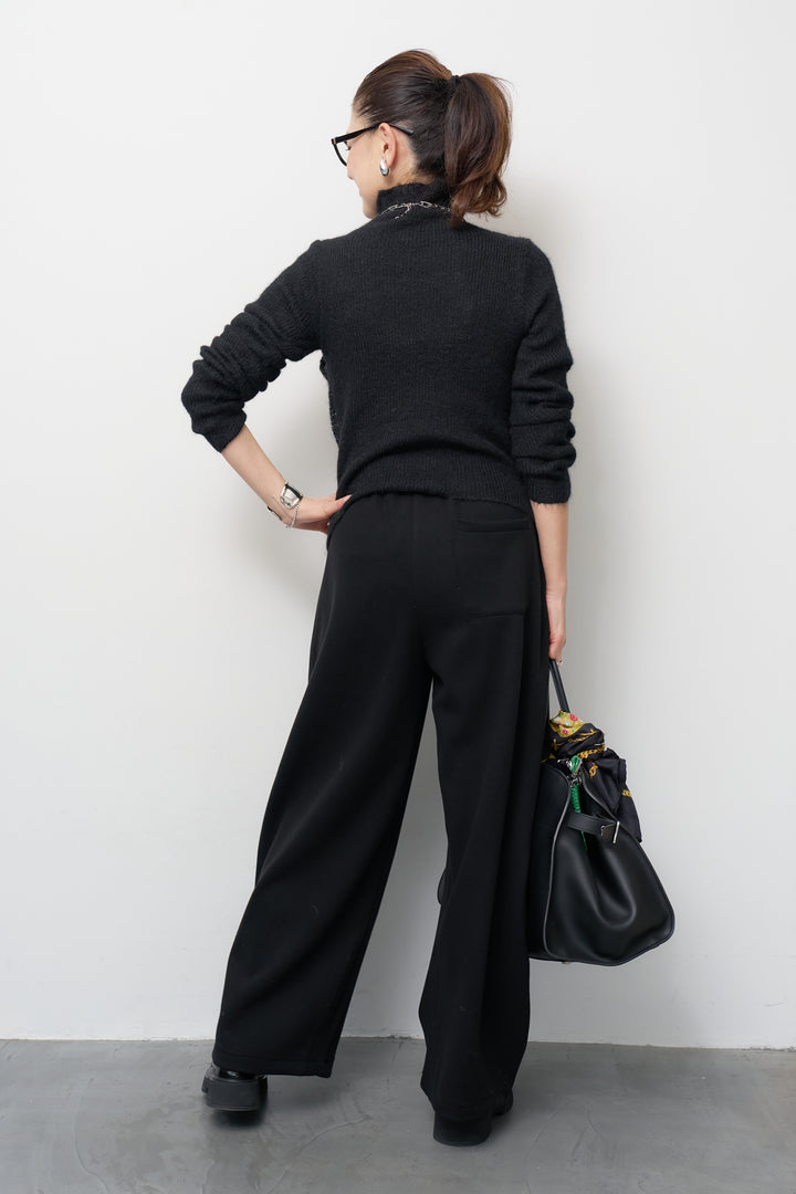 [SET]スパンコールビスチェドッキングニット+裏起毛コクーンパンツ(2set)