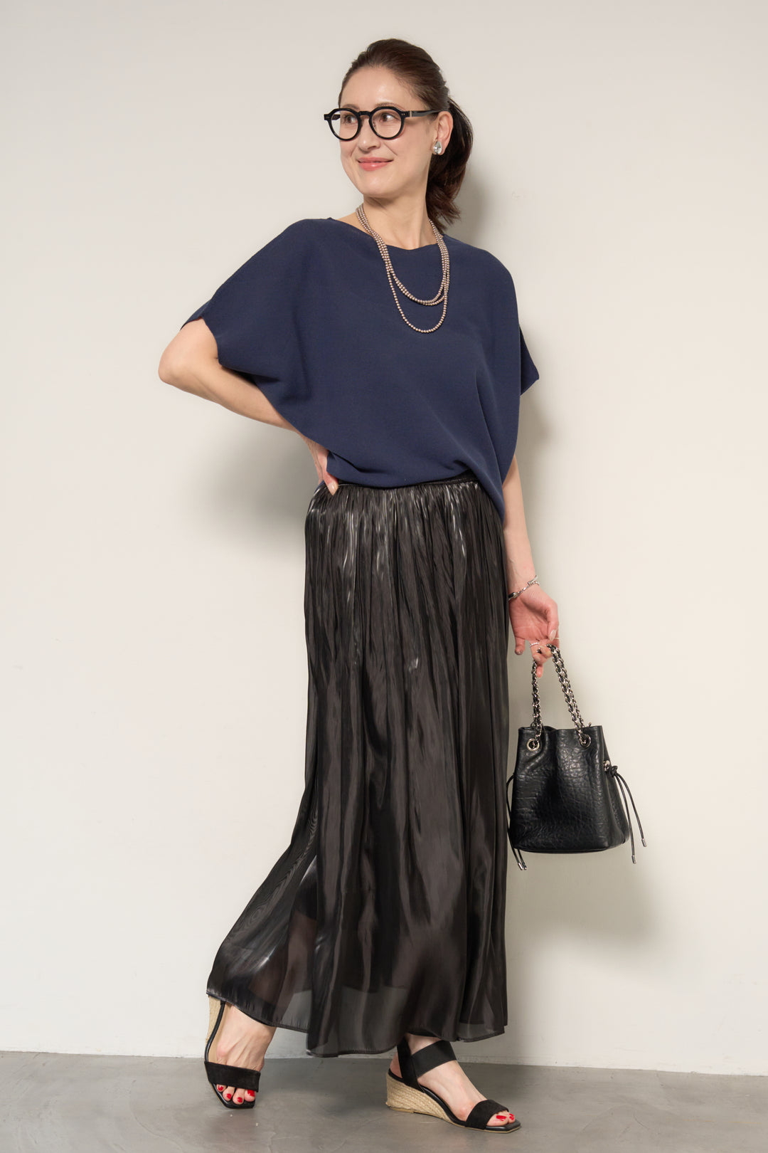 シャイニーギャザースカート