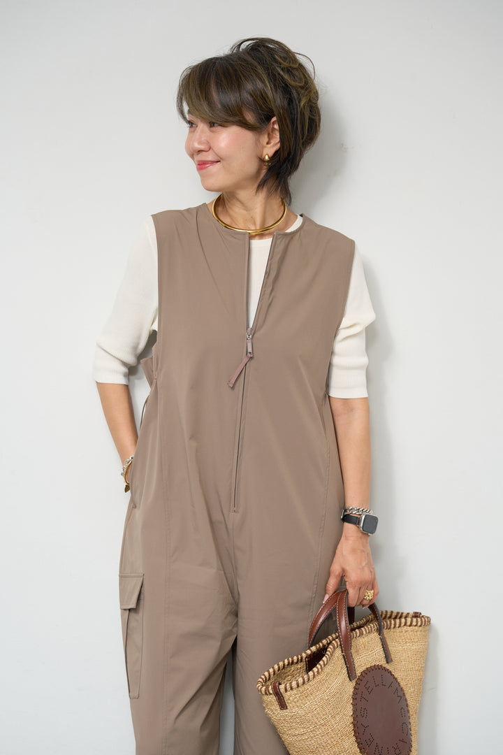 【接触冷感】サイドギャザーオールインワン