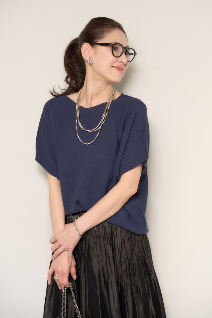 ホールガーメントフレンチスリーブニット