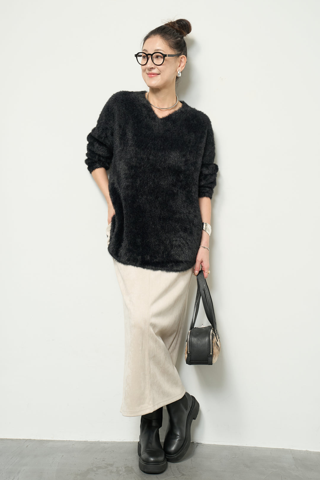 マシュマロスエードナロースカート