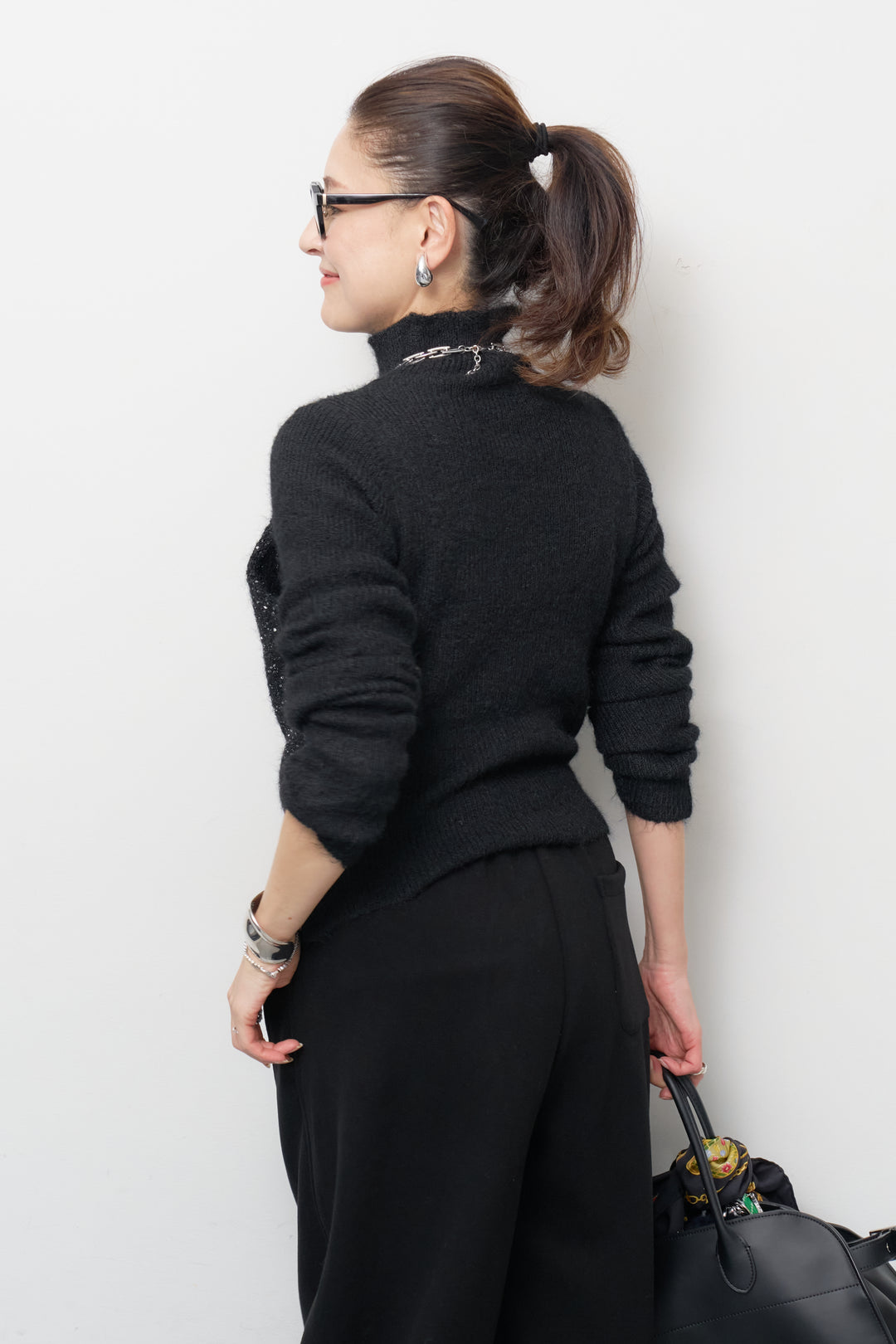 スパンコールビスチェドッキングニット