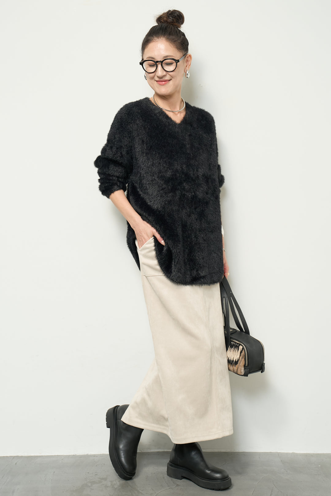 マシュマロスエードナロースカート