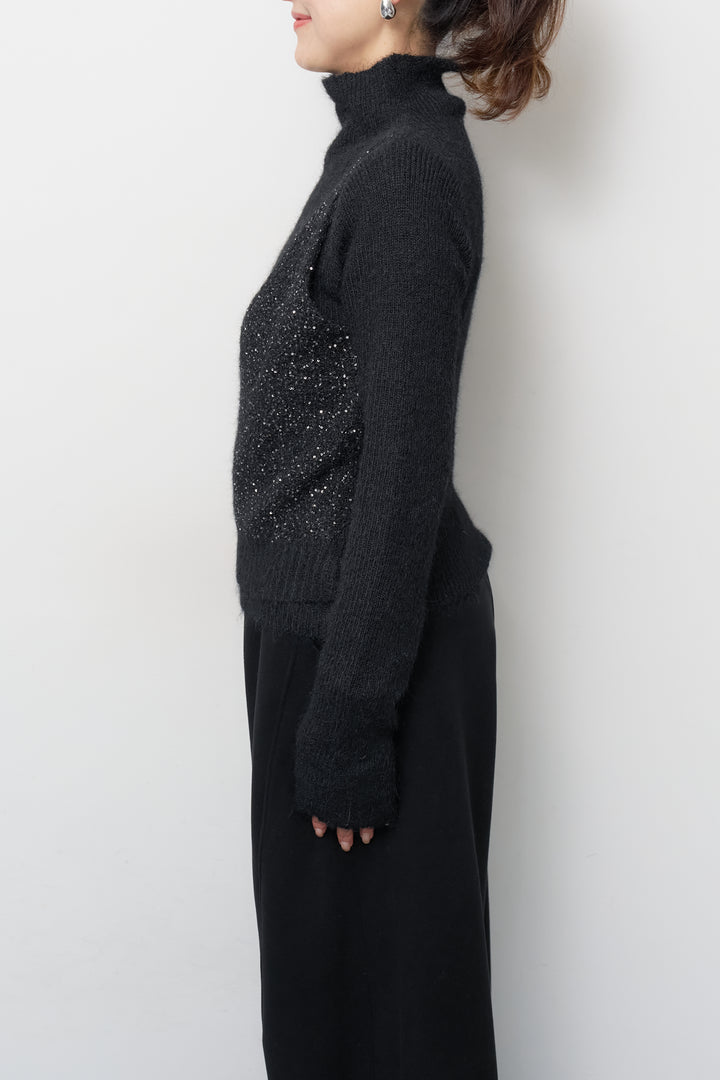 スパンコールビスチェドッキングニット