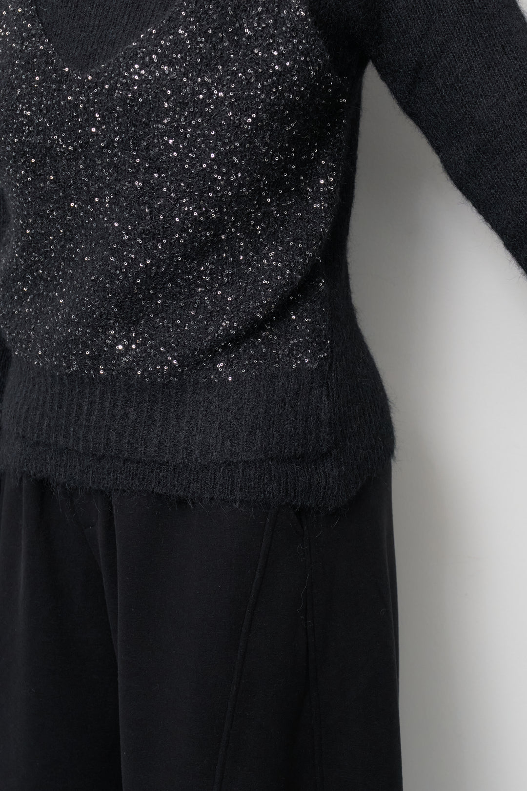 スパンコールビスチェドッキングニット