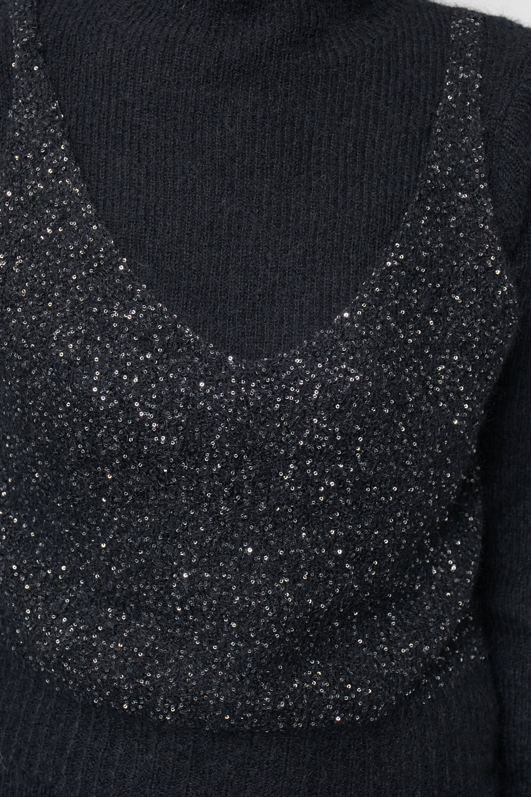 スパンコールビスチェドッキングニット