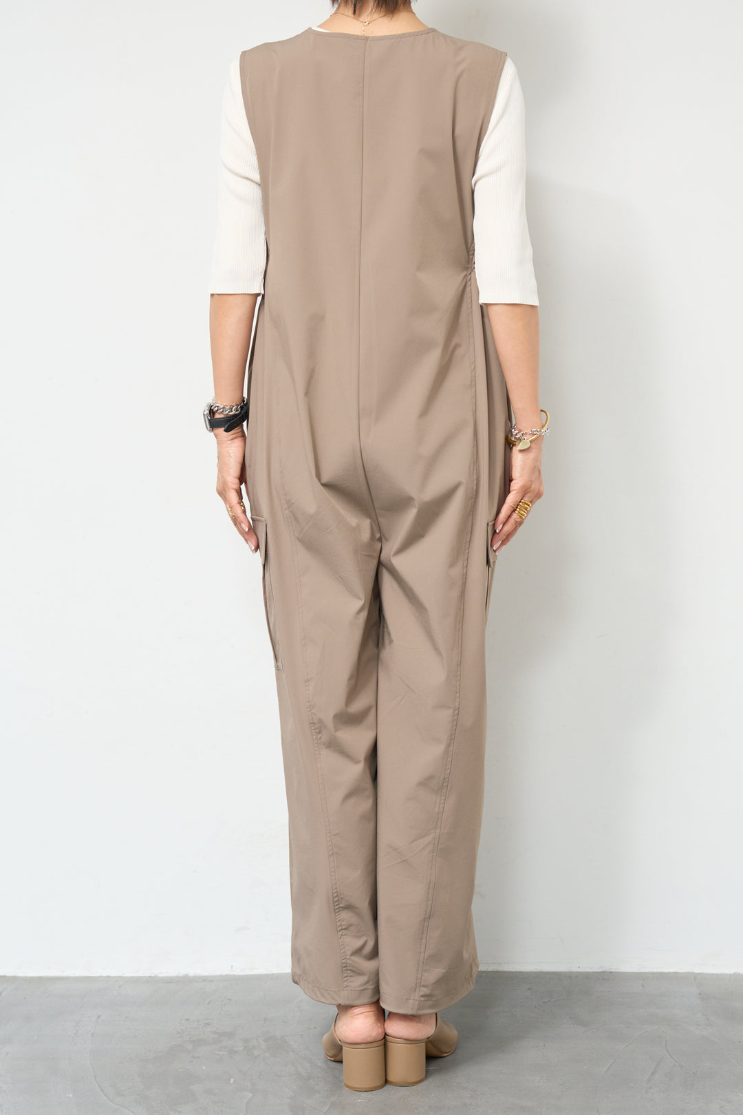 【接触冷感】サイドギャザーオールインワン