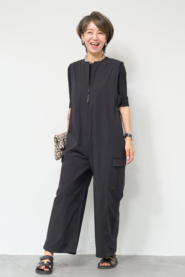 【接触冷感】サイドギャザーオールインワン