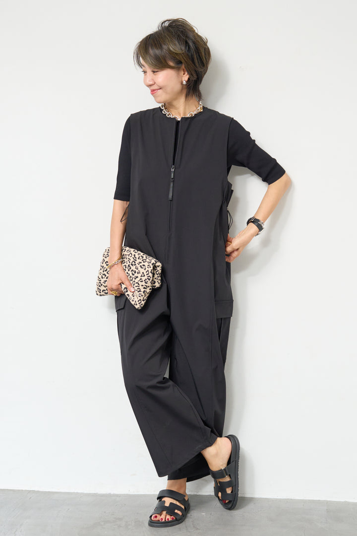 【接触冷感】サイドギャザーオールインワン