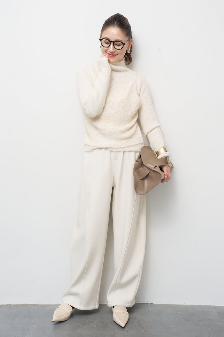 [SET]スパンコールビスチェドッキングニット+裏起毛コクーンパンツ(2set)