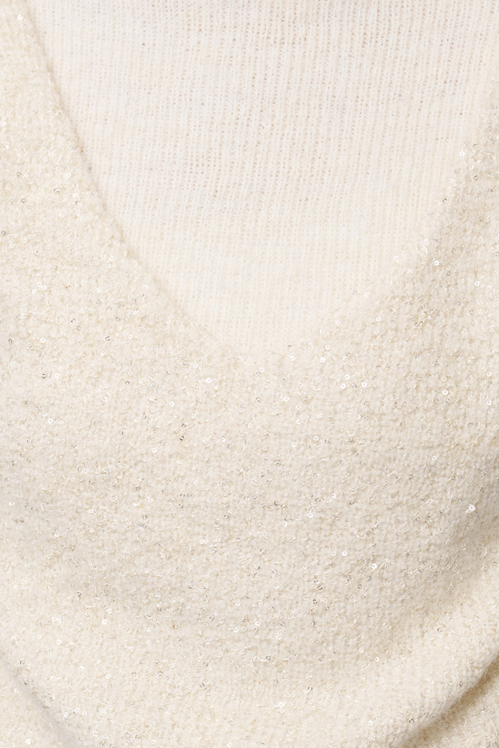 スパンコールビスチェドッキングニット