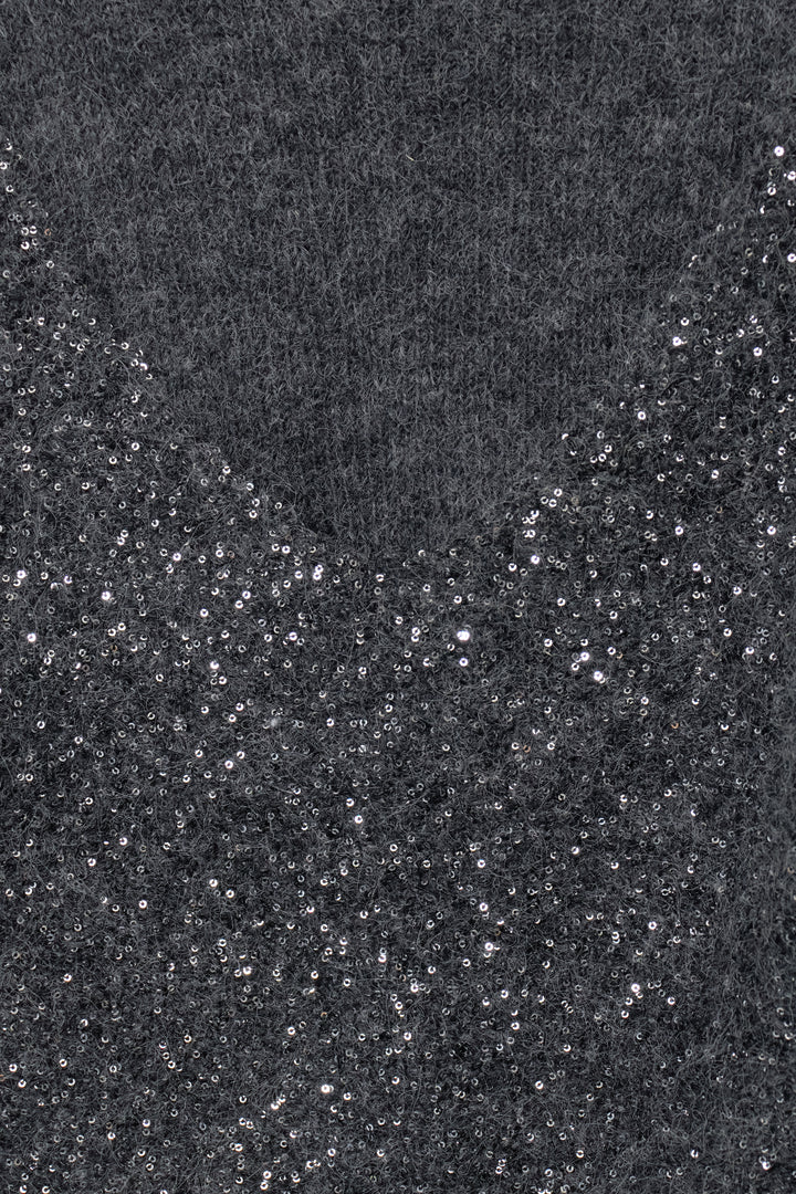 スパンコールビスチェドッキングニット