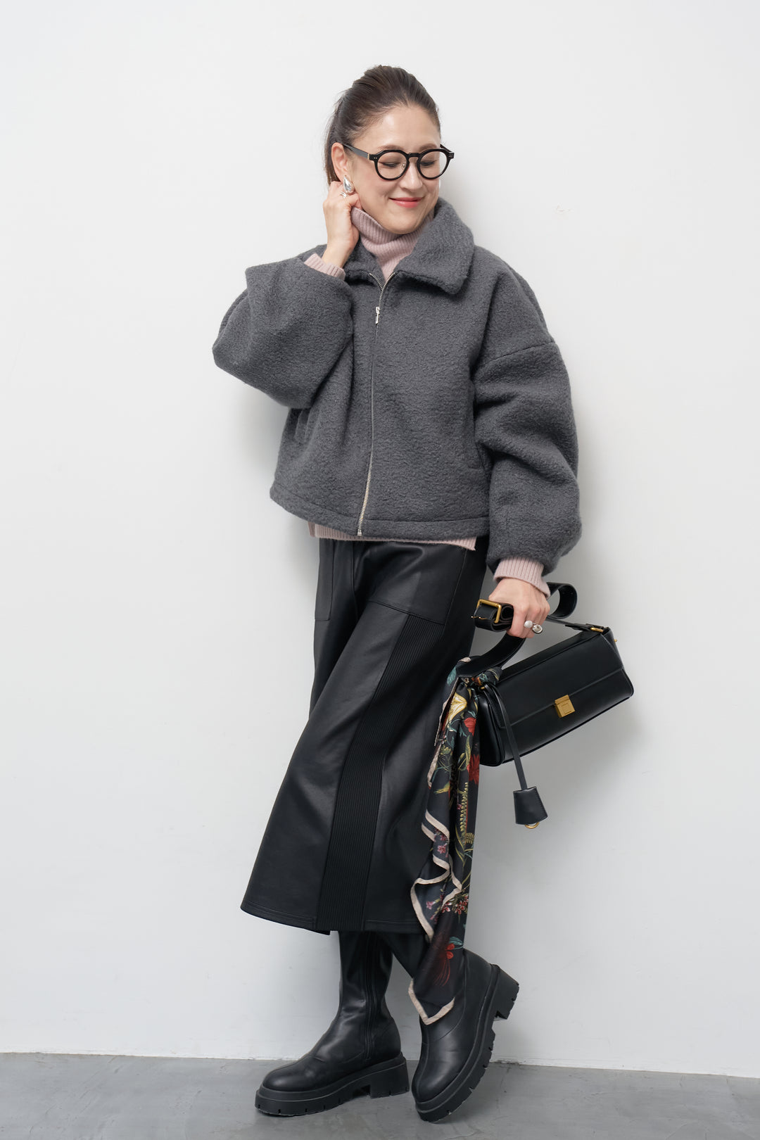 シープボアボリュームスリーブジャケット