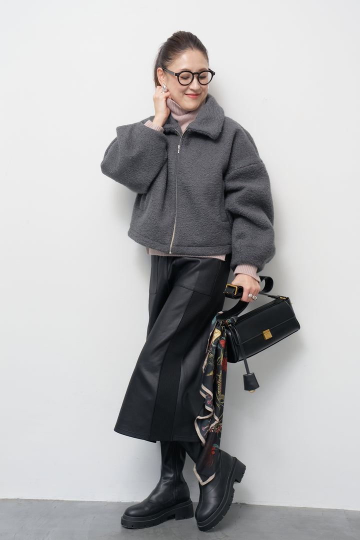 シープボアボリュームスリーブジャケット