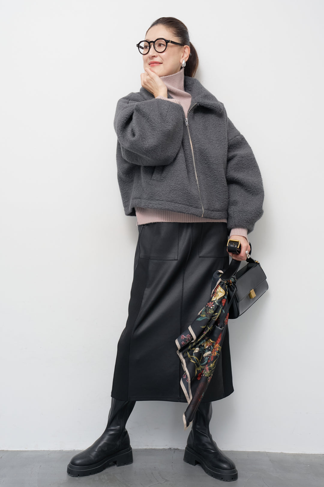 シープボアボリュームスリーブジャケット