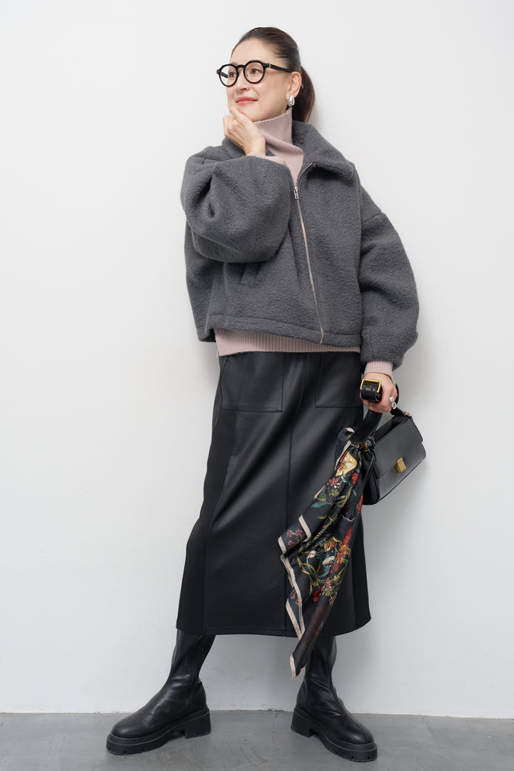 シープボアボリュームスリーブジャケット