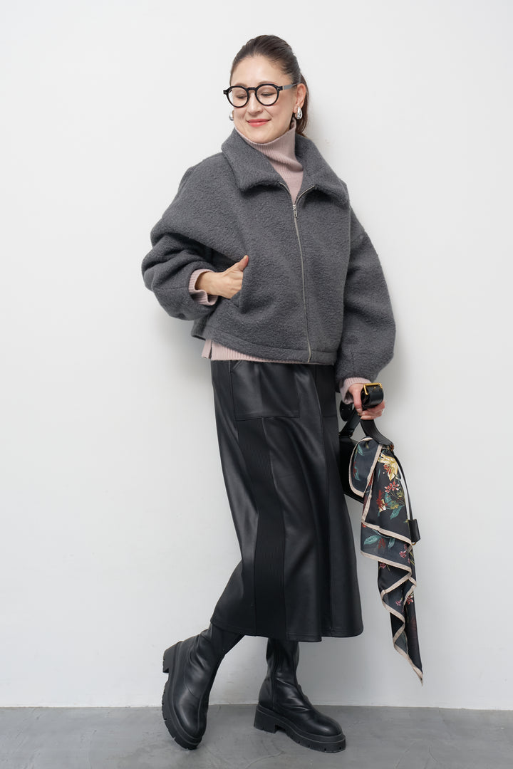 シープボアボリュームスリーブジャケット