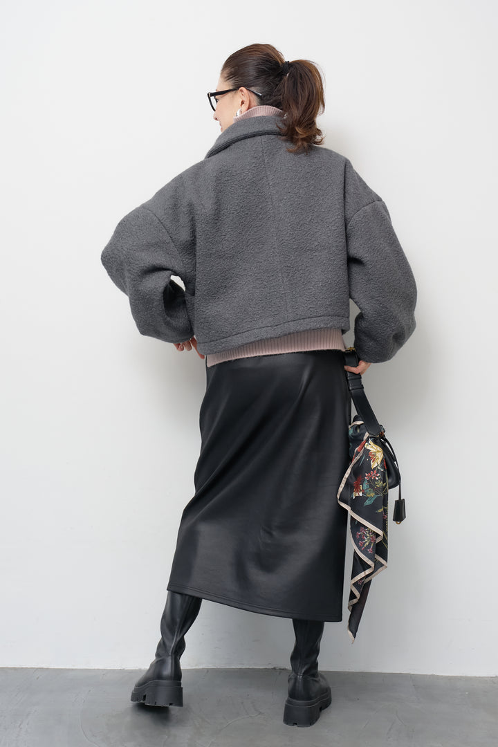 シープボアボリュームスリーブジャケット