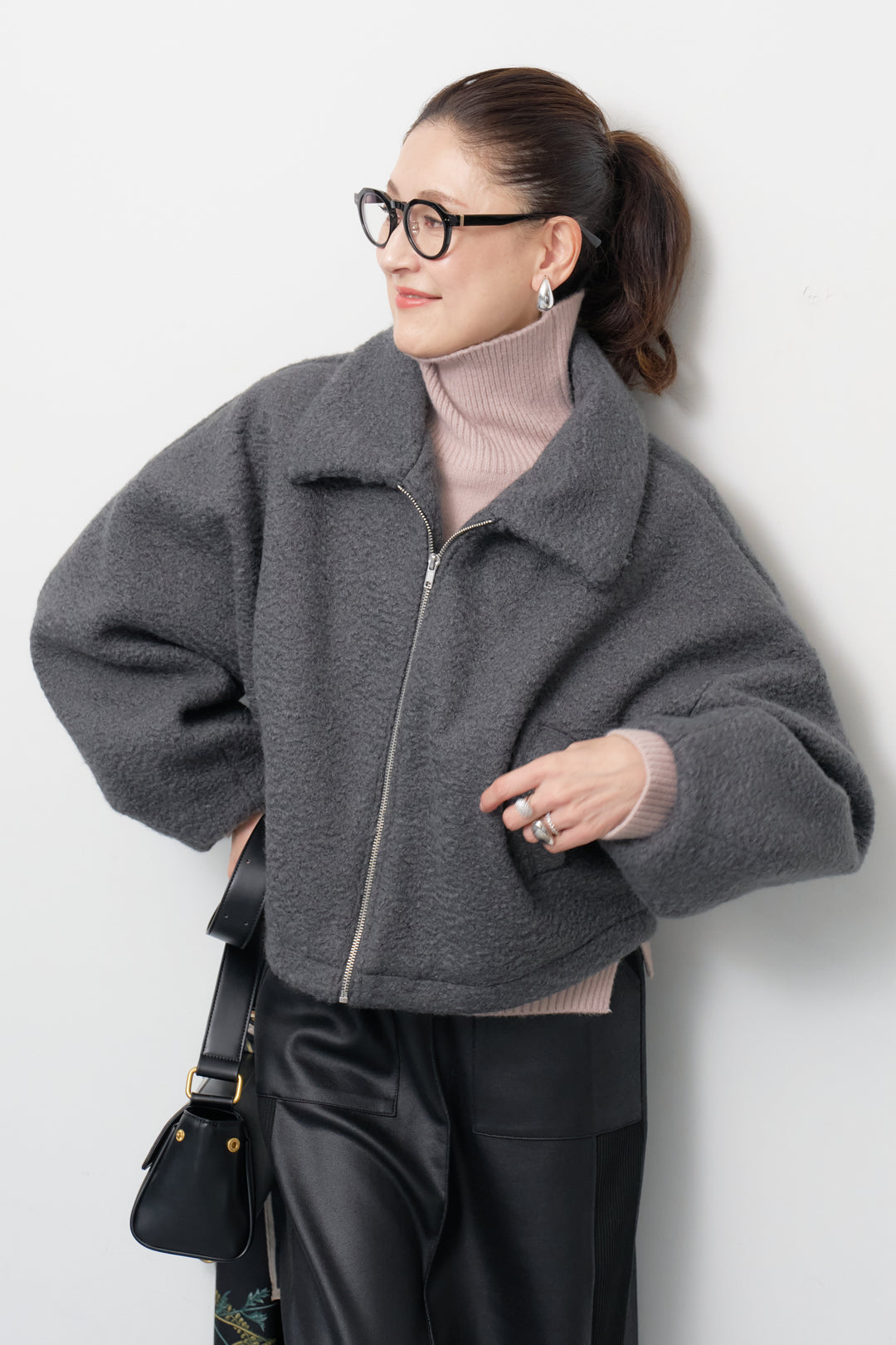 シープボアボリュームスリーブジャケット