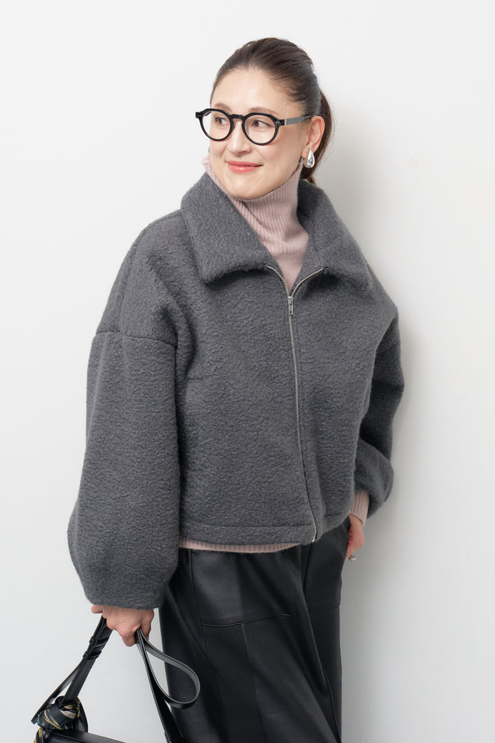 シープボアボリュームスリーブジャケット