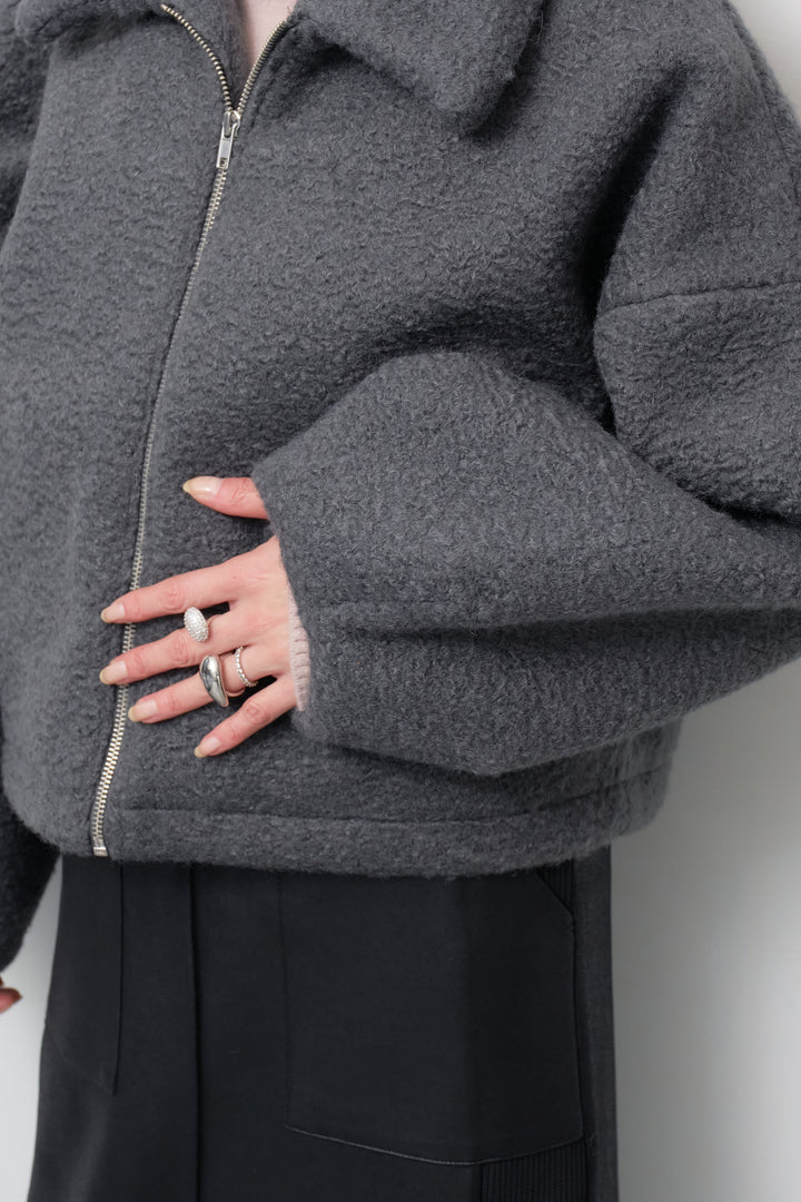 シープボアボリュームスリーブジャケット