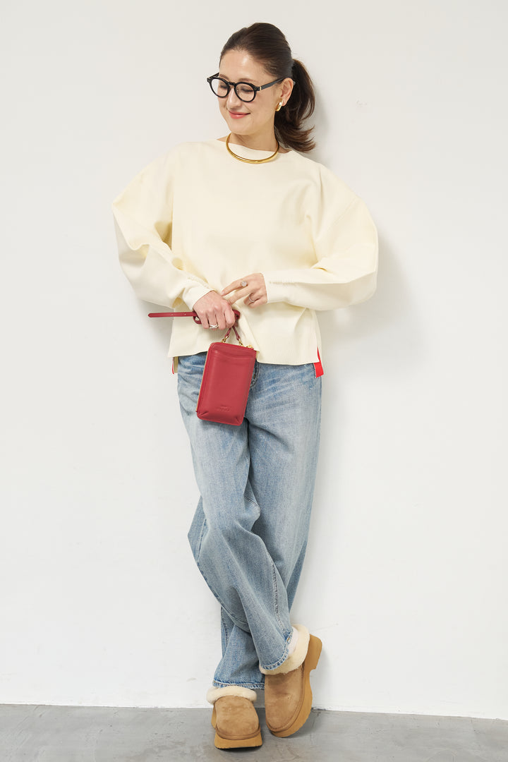 袖パールニット