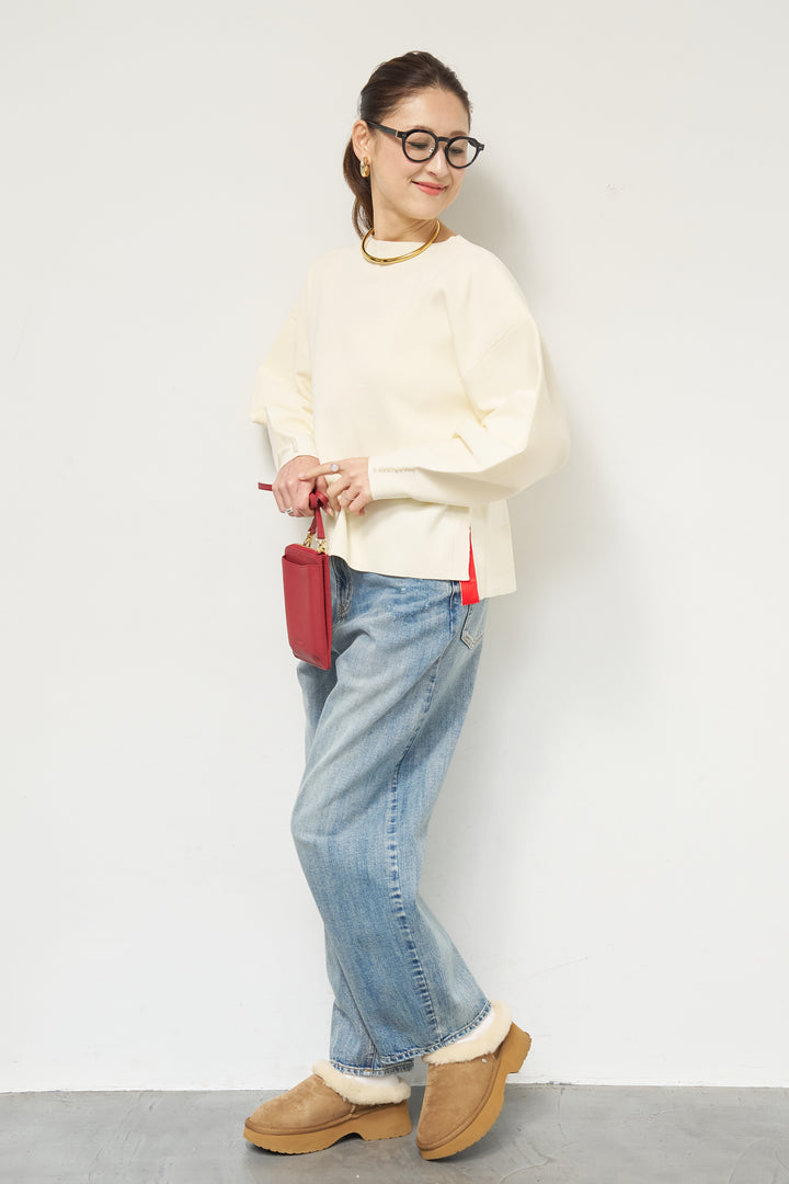 袖パールニット