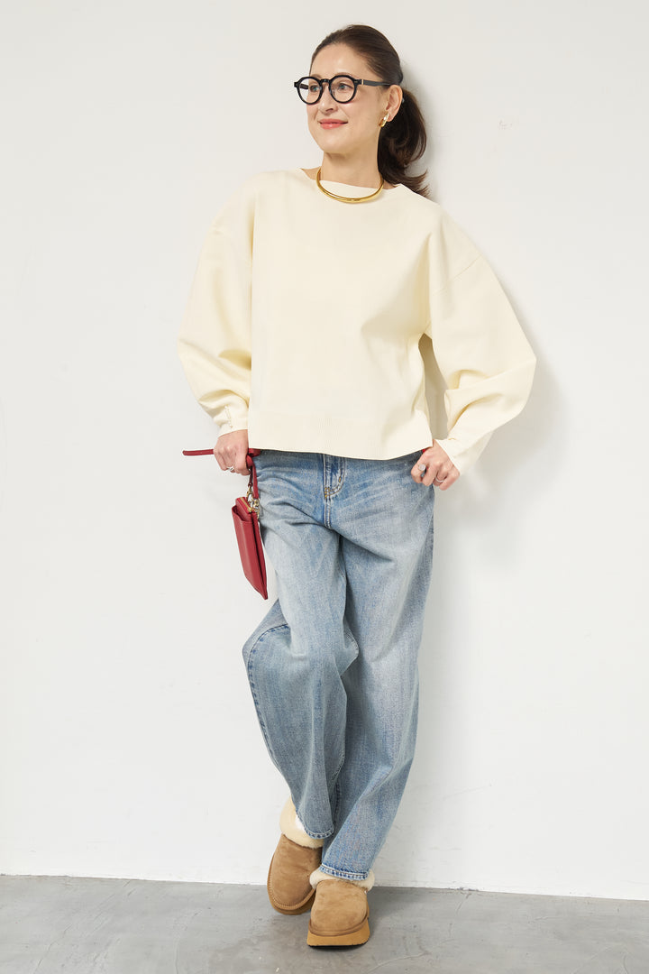 袖パールニット